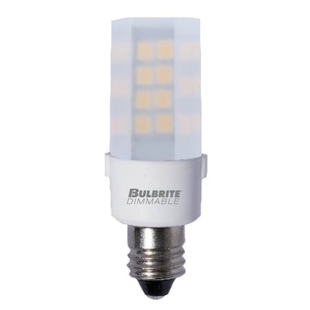 Bulbrite 35-Watt Equivalent T4 Dimmable Mini-Candelabra LED Light Bulb Warm White, 2PK 861528